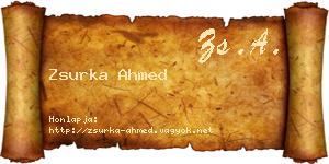Zsurka Ahmed névjegykártya